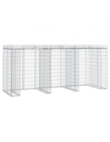 Parete Gabbioni Bidone Spazzatura 270x91x120 cm Ferro Zincato
