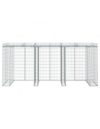 Parete Gabbioni Bidone Spazzatura 270x91x120 cm Ferro Zincato