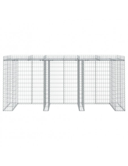 Parete Gabbioni Bidone Spazzatura 270x91x120 cm Ferro Zincato