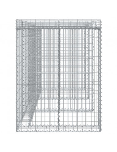 Parete Gabbioni Bidone Spazzatura 270x91x120 cm Ferro Zincato