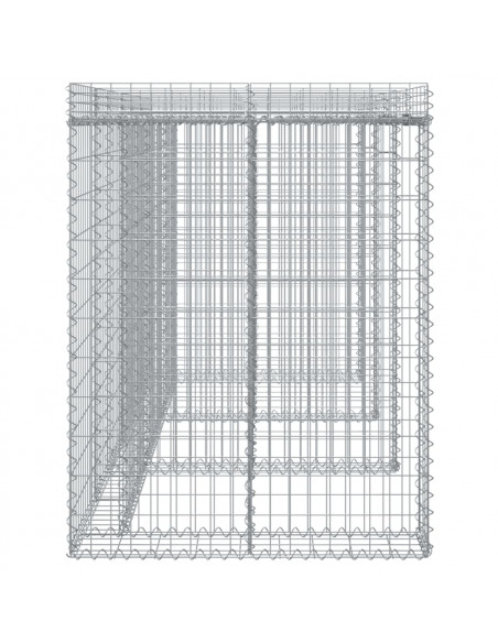 Parete Gabbioni Bidone Spazzatura 270x91x120 cm Ferro Zincato