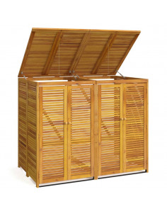 Copribidone Doppio 140x89x117 cm in Legno Massello di Acacia 2