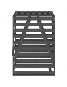 Copribidone Grigio 84x90x128,5 cm in Legno Massello di Pino 2