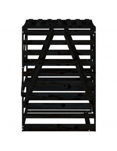 Copribidone Nero 84x90x128,5 cm in Legno Massello di Pino 2