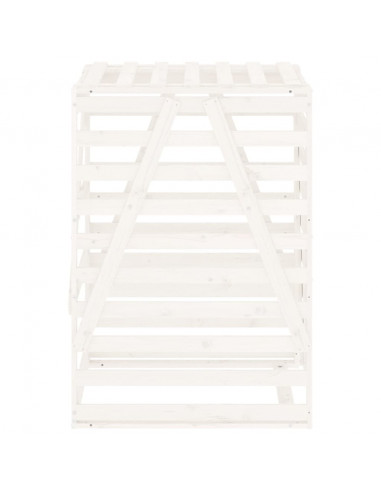 Copribidone Bianco 84x90x128,5 cm in Legno Massello di Pino