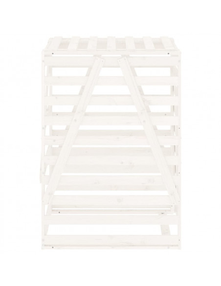 Copribidone Bianco 84x90x128,5 cm in Legno Massello di Pino