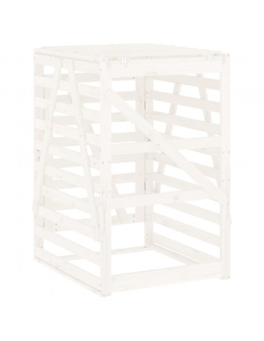 Copribidone Bianco 84x90x128,5 cm in Legno Massello di Pino