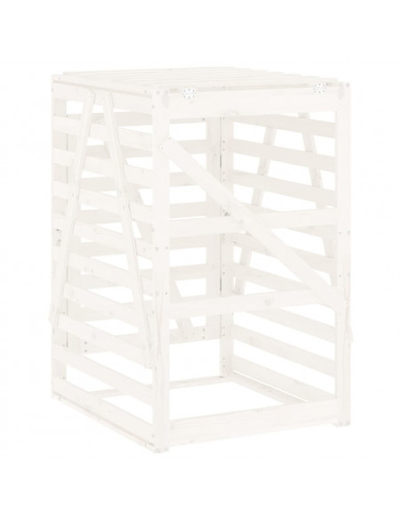 Copribidone Bianco 84x90x128,5 cm in Legno Massello di Pino
