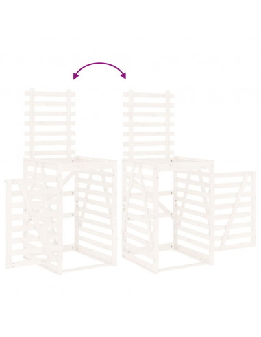 Copribidone Bianco 84x90x128,5 cm in Legno Massello di Pino