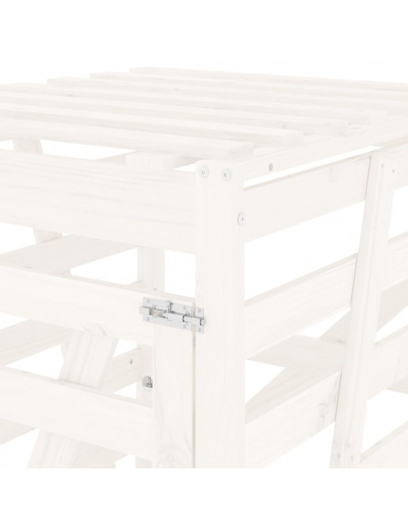 Copribidone Bianco 84x90x128,5 cm in Legno Massello di Pino