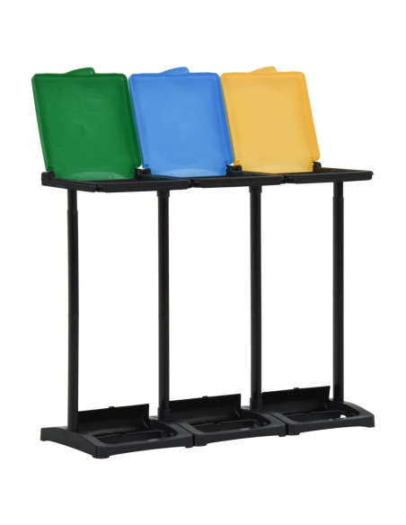 Supporti Sacchi Rifiuti con Coperchio 240-330 L Multicolori PP