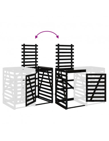 Estensione Copribidone Nero in Legno Massello di Pino