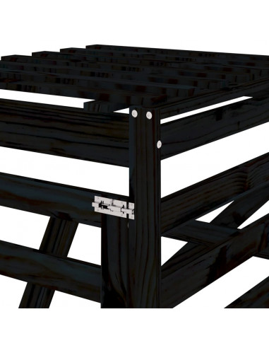 Estensione Copribidone Nero in Legno Massello di Pino