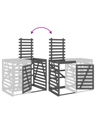 Estensione Copribidone Grigio in Legno Massello di Pino