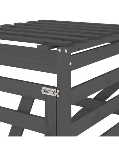 Estensione Copribidone Grigio in Legno Massello di Pino