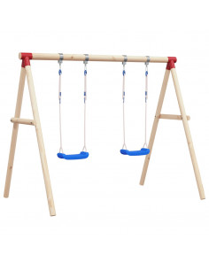 Seggiolini per Altalena con Corde 2 pz Blu 38x16 cm Polietilene 2