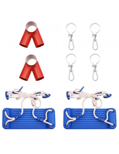 Seggiolini per Altalena con Corde 2 pz Blu 38x16 cm Polietilene