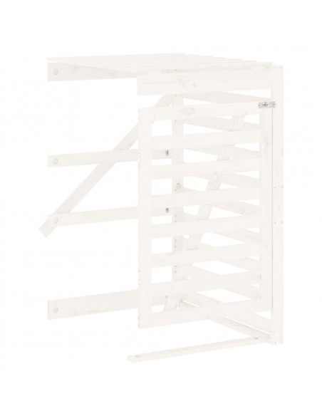 Copribidone Quadruplo Bianco in Legno Massello di Pino