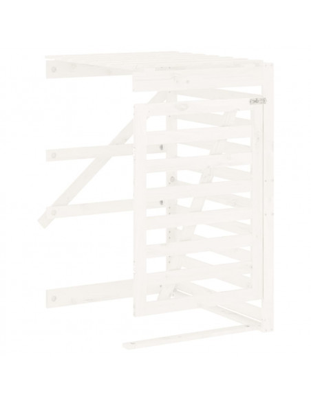 Copribidone Doppio Bianco in Legno Massello di Pino