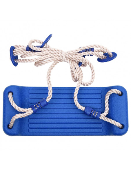 Seggiolini per Altalena con Corde 2 pz Blu 37x15 cm Polietilene