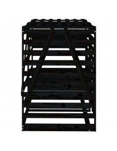 Copribidone Doppio Nero in Legno Massello di Pino 2