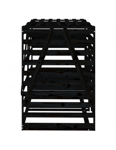 Copribidone Doppio Nero in Legno Massello di Pino