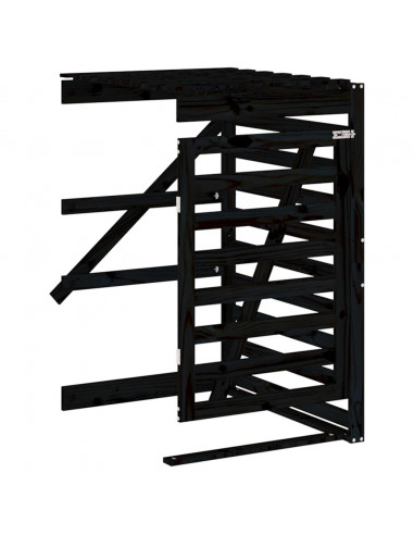 Copribidone Doppio Nero in Legno Massello di Pino