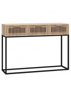 Tavolino Consolle 105x30x75 cm Legno Multistrato e Ferro 2