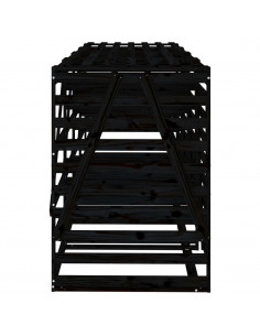 Copribidone Quadruplo Nero in Legno Massello di Pino 2