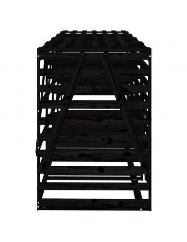 Copribidone Quadruplo Nero in Legno Massello di Pino