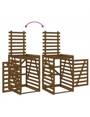 Copribidone Triplo Miele in Legno Massello di Pino