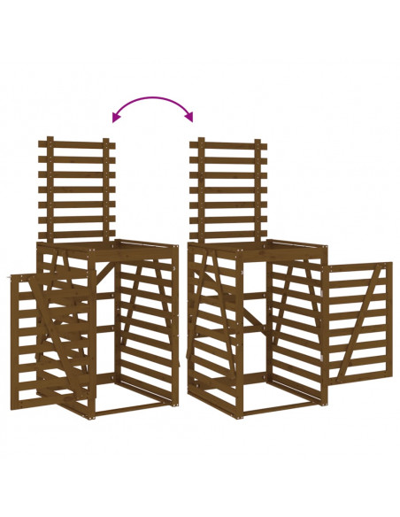 Copribidone Triplo Miele in Legno Massello di Pino