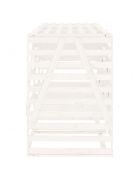 Copribidone Triplo Bianco in Legno Massello di Pino