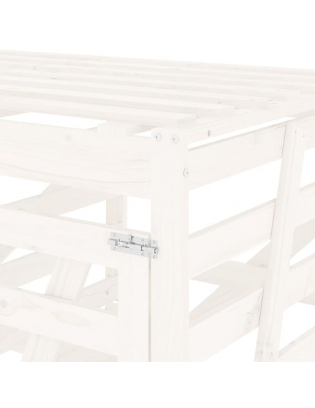 Copribidone Triplo Bianco in Legno Massello di Pino