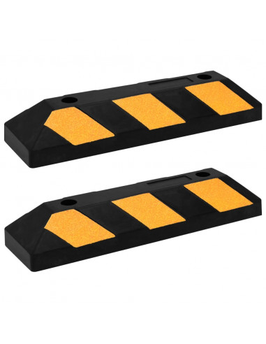Delimitatori di Parcheggio Riflettenti 2 pz 56x15x10cm in Gomma