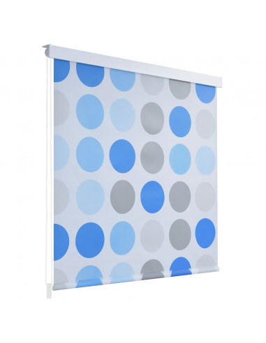 Tenda a Rullo per Doccia 140x240 cm con Motivo a Cerchi