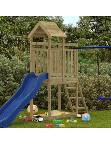 Set da Gioco da Esterno 53x110x214 cm Legno di Pino Impregnato