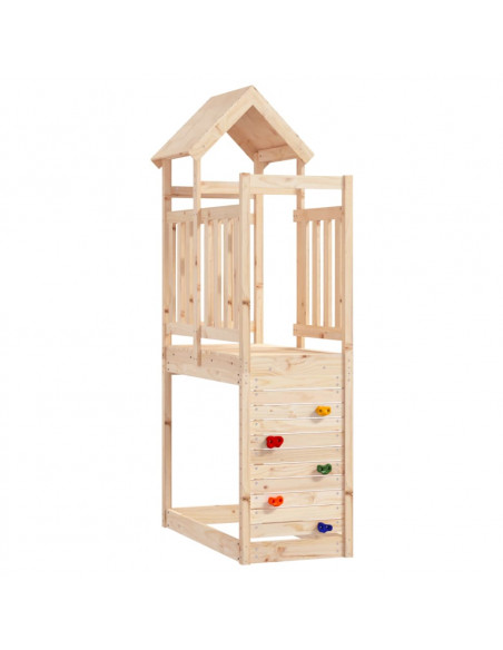 Torre da Gioco con Arrampicata 53x110x214 cm in Legno di Pino