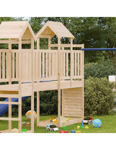 Torre da Gioco con Arrampicata 53x110x214 cm in Legno di Pino