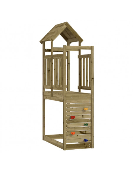 Torre da Gioco con Arrampicata 53x110x214 cm in Pino Impregnato