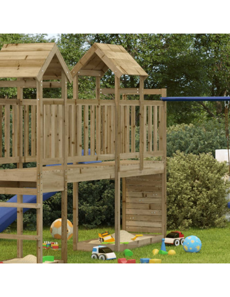 Torre da Gioco con Arrampicata 53x110x214 cm in Pino Impregnato