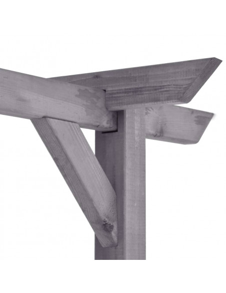 Pergolato da Giardino Grigio 400x40x205 cm in Pino Impregnato