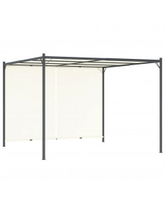 Pergola con Tetto Regolabile Bianco Crema 3x3 m in Acciaio 2