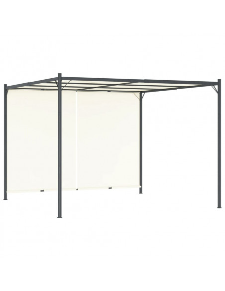 Pergola con Tetto Regolabile Bianco Crema 3x3 m in Acciaio