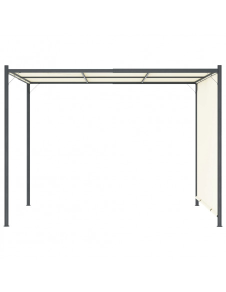 Pergola con Tetto Regolabile Bianco Crema 3x3 m in Acciaio