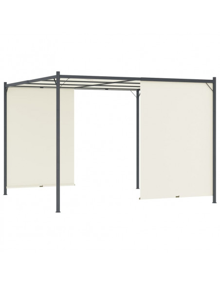 Pergola con Tetto Regolabile Bianco Crema 3x3 m in Acciaio