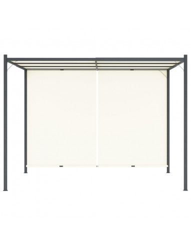 Pergola con Tetto Regolabile Bianco Crema 3x3 m in Acciaio