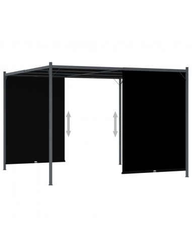 Pergola da Giardino con Tetto Retrattile 3x3 m Antracite