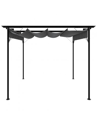 Pergola con Tetto Retrattile Antracite 3x3m in Acciaio 180 g/m²