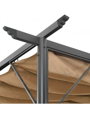 Pergola con Tetto Retrattile Talpa 3x3m in Acciaio 180 g/m²
